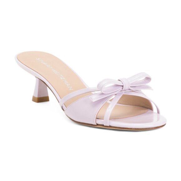 STUART WEITZMAN WISTERIA Made In Spain Patent Leather Felicity Slide On Heels
